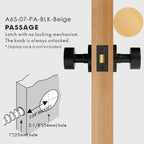 Round Solid Brass Door Knob Set, US Standard
