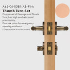 Leather Wrapped Solid Brass Door Lever Set, US Standard