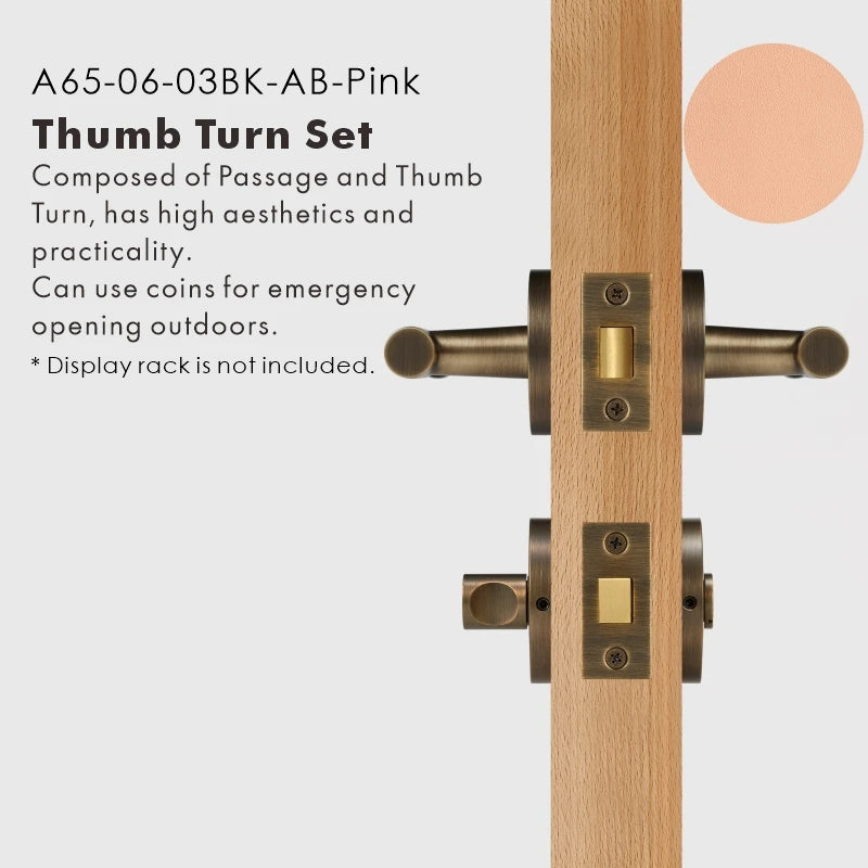 Leather Wrapped Solid Brass Door Lever Set, US Standard