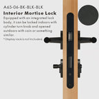 Leather Wrapped Solid Brass Door Lever Set, US Standard
