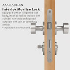 Round Solid Brass Door Knob Set, US Standard