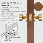Round Solid Brass Door Knob Set, US Standard