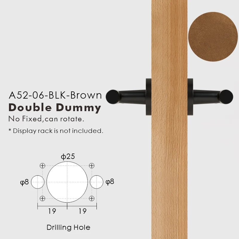 Leather Wrapped Solid Brass Door Lever Set, European Mortise