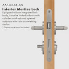 Linear Knurled Solid Brass Door Lever Set, US Standard