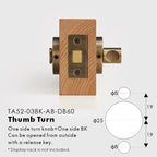 Plain Solid Brass Privacy Thumb Turn, European Mortise