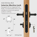 Linear Knurled Solid Brass Door Lever Set, European Mortise