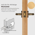 Leather Wrapped Solid Brass Door Lever Set, US Standard