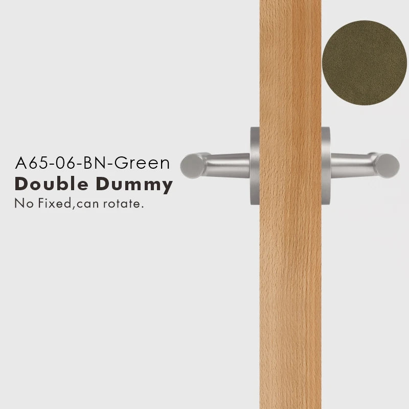 Leather Wrapped Solid Brass Door Lever Set, US Standard