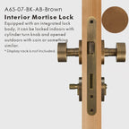 Round Solid Brass Door Knob Set, US Standard