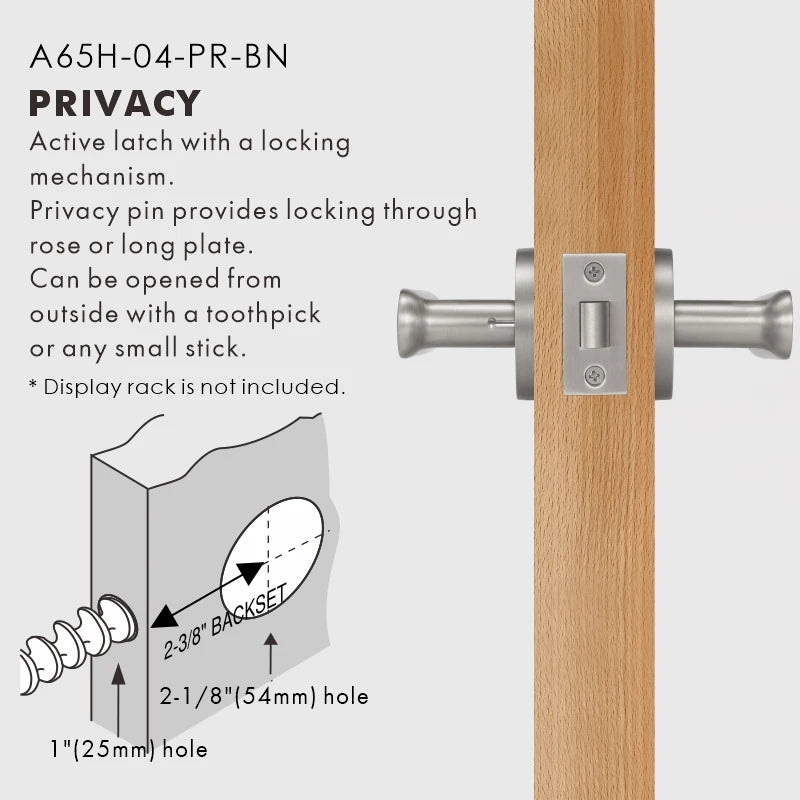 Flat Solid Brass Door Lever Set, US Standard