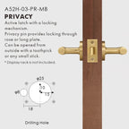 Linear Knurled Solid Brass Door Lever Set, European Mortise