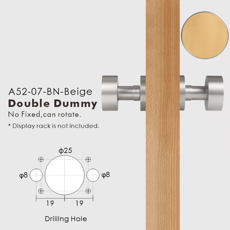 Round Solid Brass Door Knob Set, European Mortise