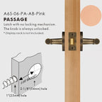 Leather Wrapped Solid Brass Door Lever Set, US Standard