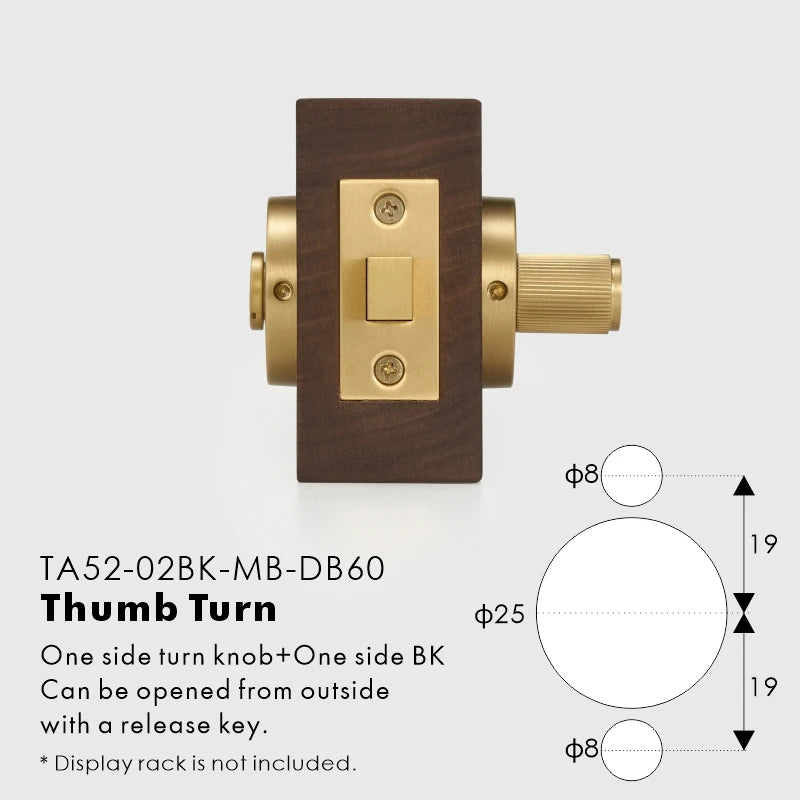 Linear Knurled Solid Brass Privacy Thumb Turn, European Mortise