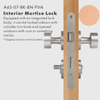 Round Solid Brass Door Knob Set, US Standard
