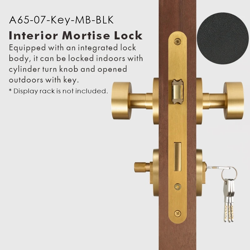 Round Solid Brass Door Knob Set, US Standard