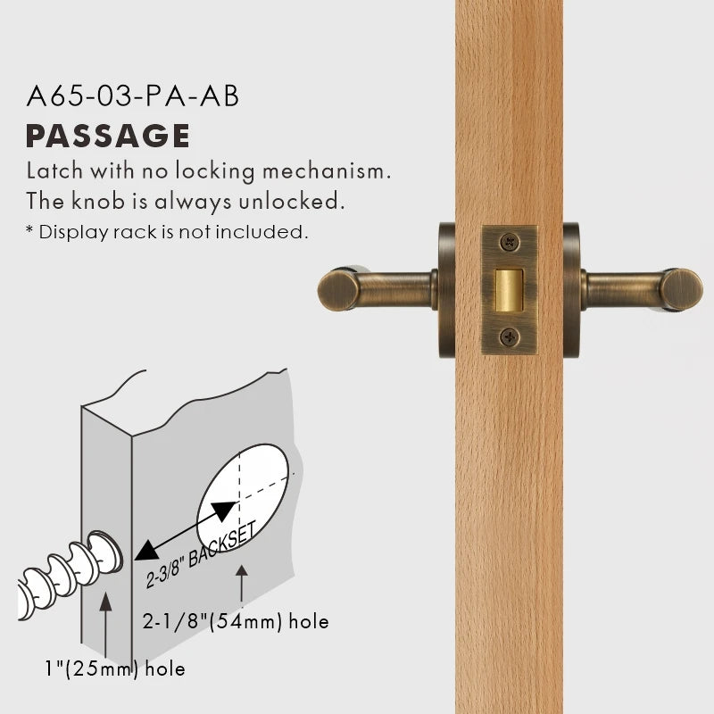 Linear Knurled Solid Brass Door Lever Set, US Standard