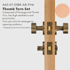 Round Solid Brass Door Knob Set, US Standard