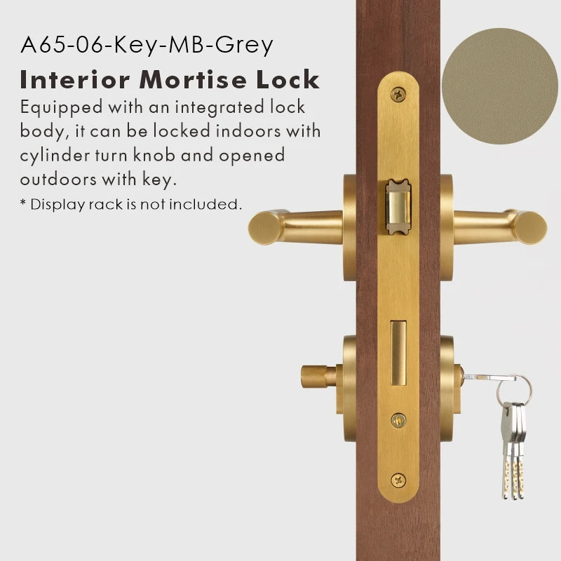 Leather Wrapped Solid Brass Door Lever Set, US Standard