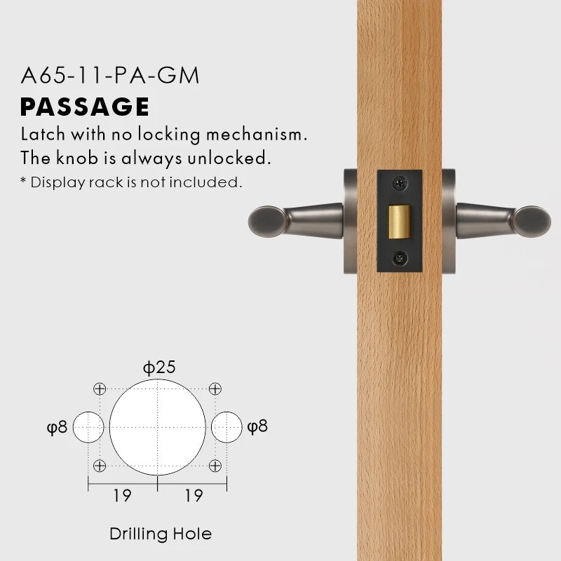 Sculpted Solid Brass Door Lever Set, US Standard
