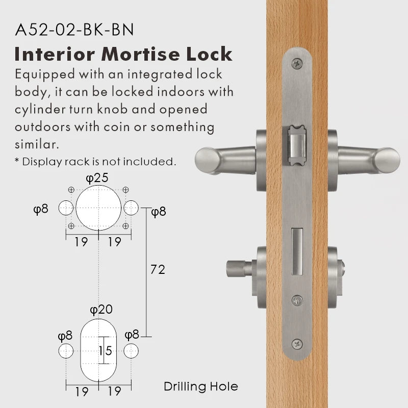 Diamond Knurled Solid Brass Door Lever Set, European Mortise