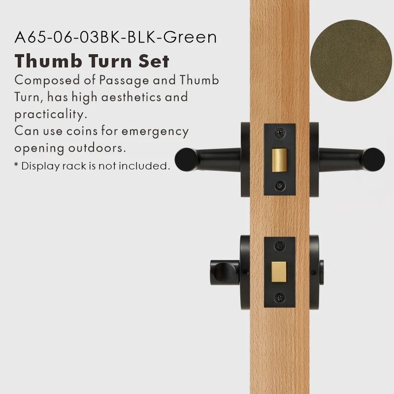 Leather Wrapped Solid Brass Door Lever Set, US Standard