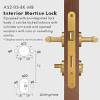 Linear Knurled Solid Brass Door Lever Set, European Mortise