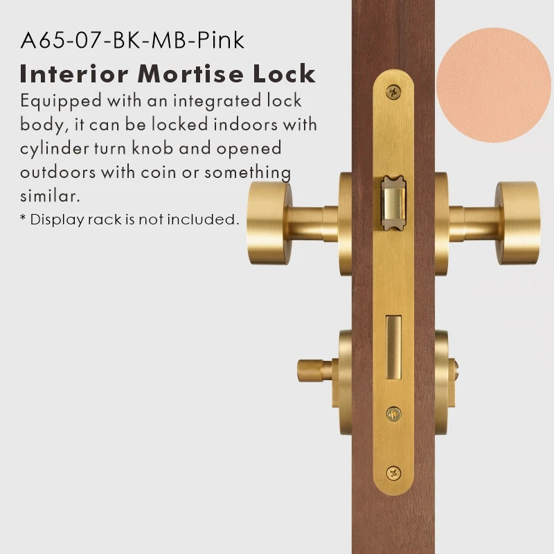 Round Solid Brass Door Knob Set, US Standard