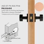 Round Solid Brass Door Knob Set, US Standard