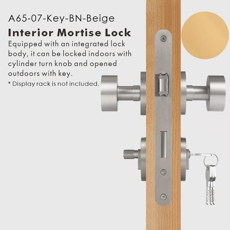 Round Solid Brass Door Knob Set, US Standard