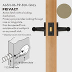 Leather Wrapped Solid Brass Door Lever Set, US Standard