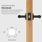 Plain Minimalist Solid Brass Door Lever Set, European Mortise