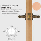 Leather Wrapped Solid Brass Door Lever Set, European Mortise