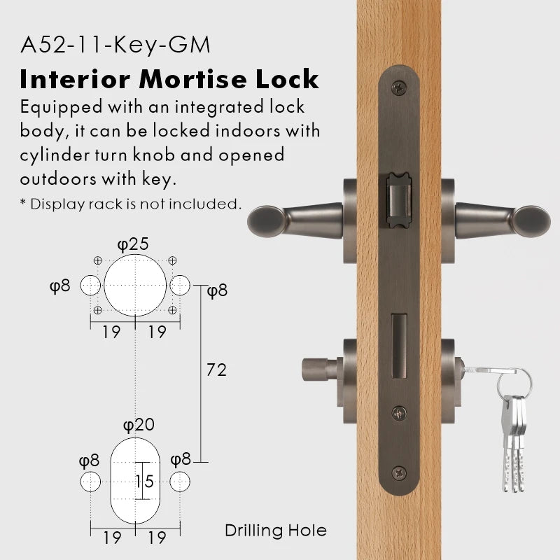 Sculpted Solid Brass Door Lever Set, European Mortise