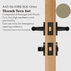 Leather Wrapped Solid Brass Door Lever Set, US Standard
