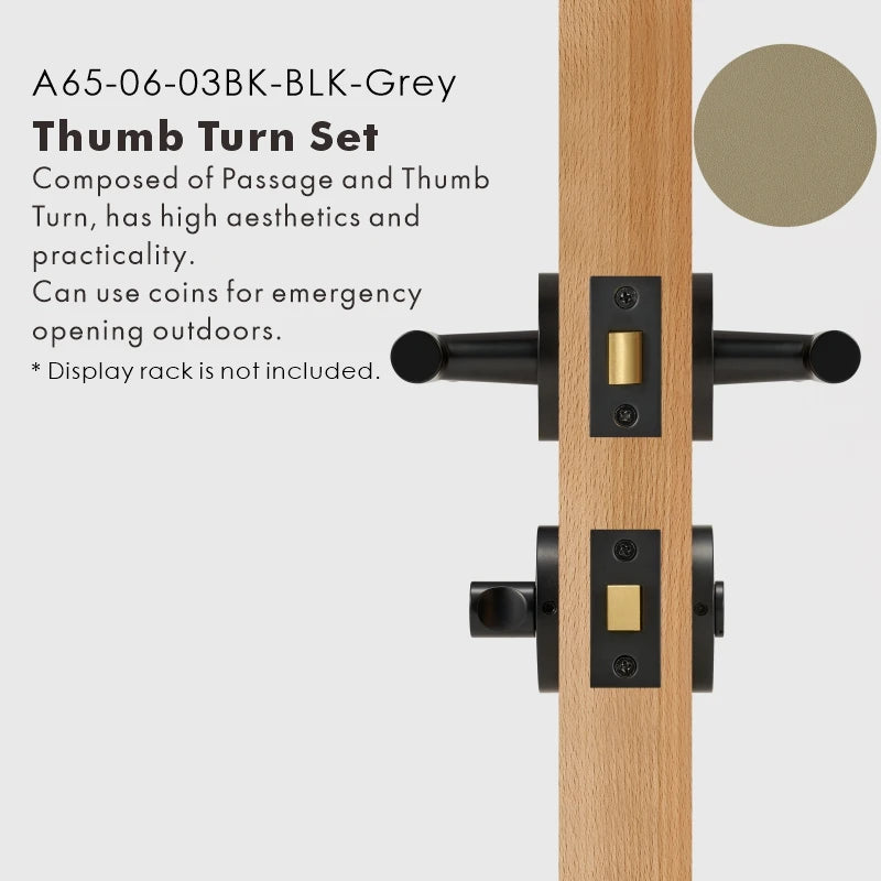 Leather Wrapped Solid Brass Door Lever Set, US Standard