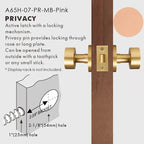 Round Solid Brass Door Knob Set, US Standard