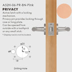 Leather Wrapped Solid Brass Door Lever Set, European Mortise