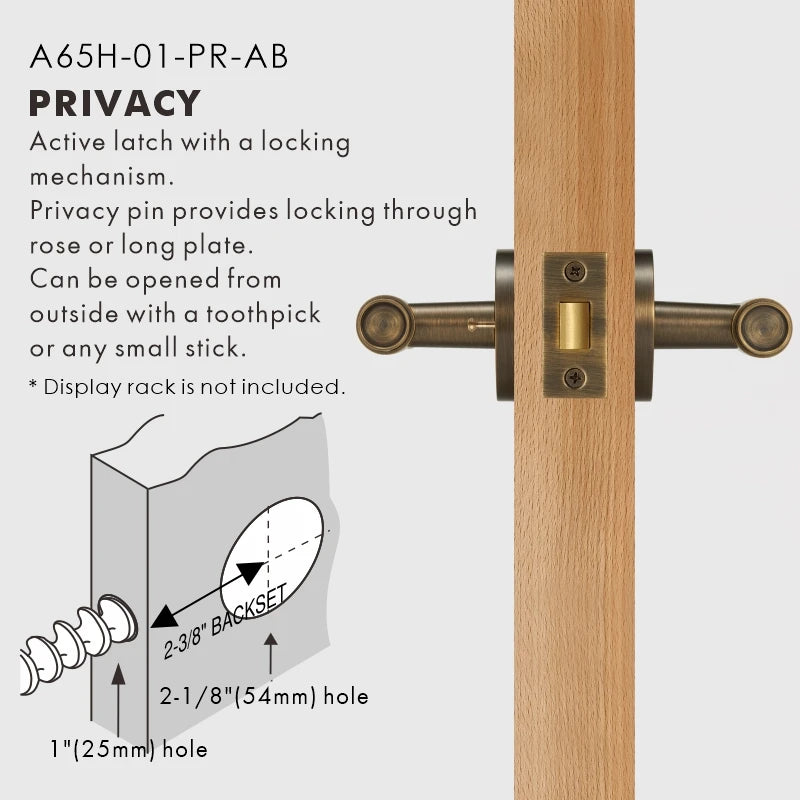 Cross Knurled Solid Brass Door Lever Set, US Standard
