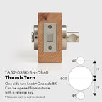 Plain Solid Brass Privacy Thumb Turn, European Mortise