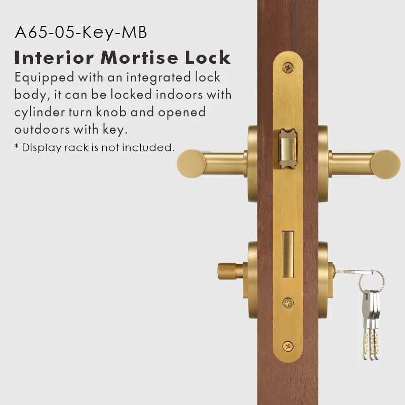 Plain Minimalist Solid Brass Door Lever Set, US Standard