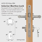 Plain Minimalist Solid Brass Door Lever Set, European Mortise