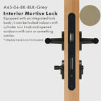 Leather Wrapped Solid Brass Door Lever Set, US Standard