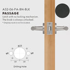 Leather Wrapped Solid Brass Door Lever Set, European Mortise
