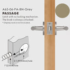 Leather Wrapped Solid Brass Door Lever Set, US Standard