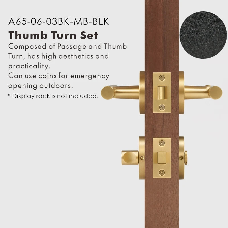 Leather Wrapped Solid Brass Door Lever Set, US Standard