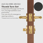Leather Wrapped Solid Brass Door Lever Set, US Standard