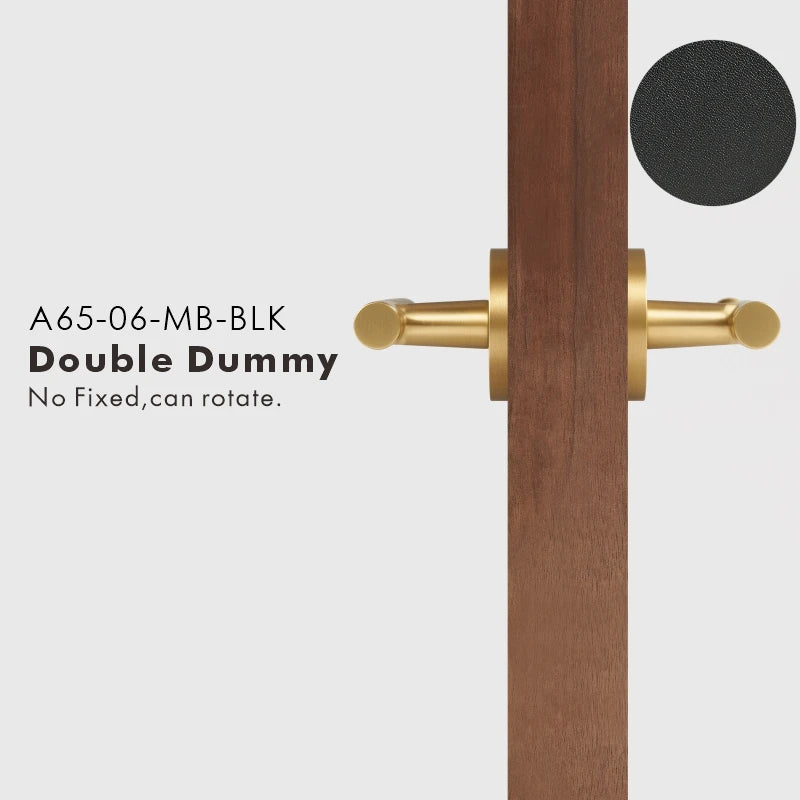 Leather Wrapped Solid Brass Door Lever Set, US Standard