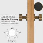 Round Solid Brass Door Knob Set, European Mortise