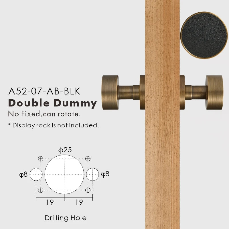 Round Solid Brass Door Knob Set, European Mortise